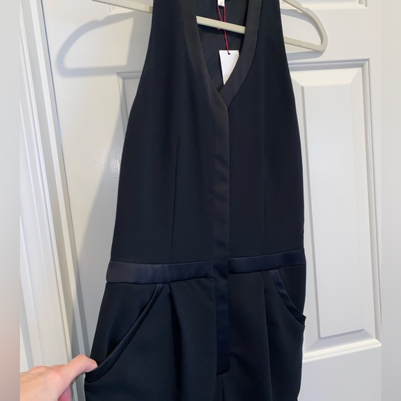 NWT Parker Racer Back-back Tuxedo Crepe Jumpsuit - Picture 8 of 9